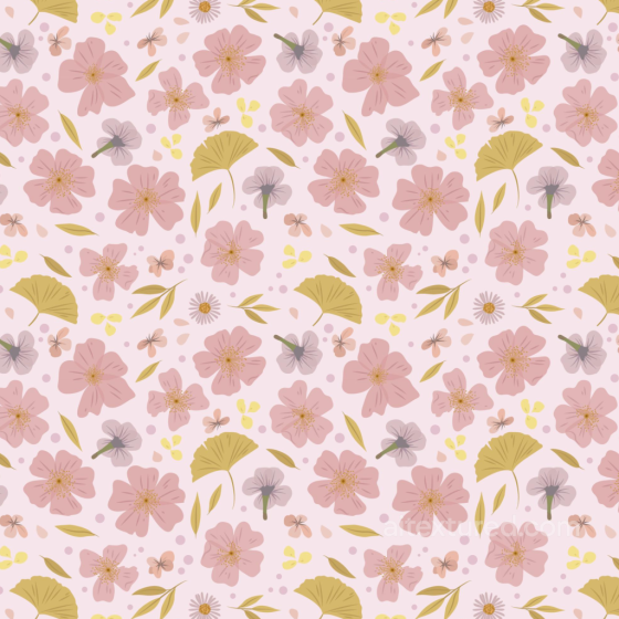 Watercolor Cherry Floral Fabric Texture with Soft Pastel Flowers Watercolor Cherry texture preview