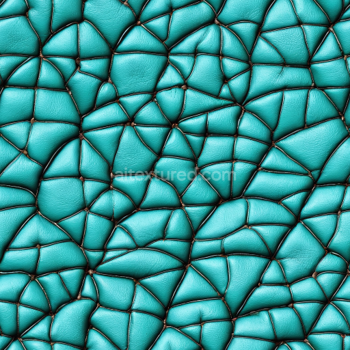 Seamless 3D Cracked Turquoise Leather PBR Texture with Distinctive Crease Patterns