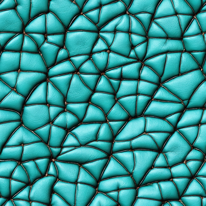Cracked Turquoise Leather with Distinctive Crease Patterns seamless PBR texture preview