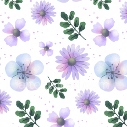 seamless Seamless 3D PBR Purple Flower Fabric Texture with Watercolor Style texture 8k free download PBR
