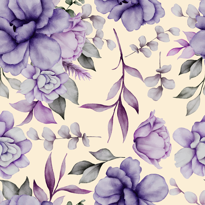 Purple Flower Pattern on Soft Fabric Background seamless PBR texture preview