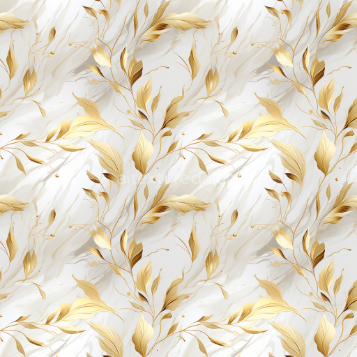 Preview — Seamless 3D PBR Texture of White Marble with Elegant Gold Leaf Pattern