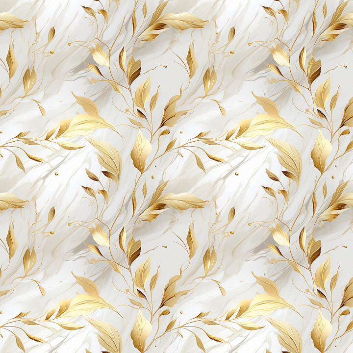 White & Gold of White Marble with Elegant Gold Leaf Pattern seamless PBR texture preview
