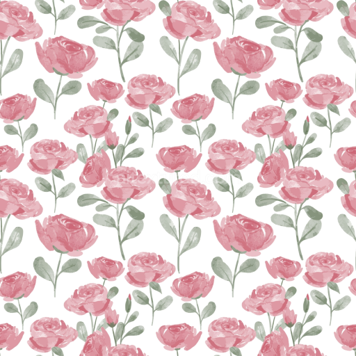 Preview — Seamless 3D PBR Texture of Pink Flower Pattern on White Fabric Background