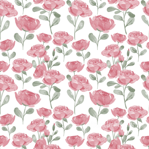 Pink Flower Pattern on White Fabric Background Seamless Texture seamless Pink Flower PBR texture
