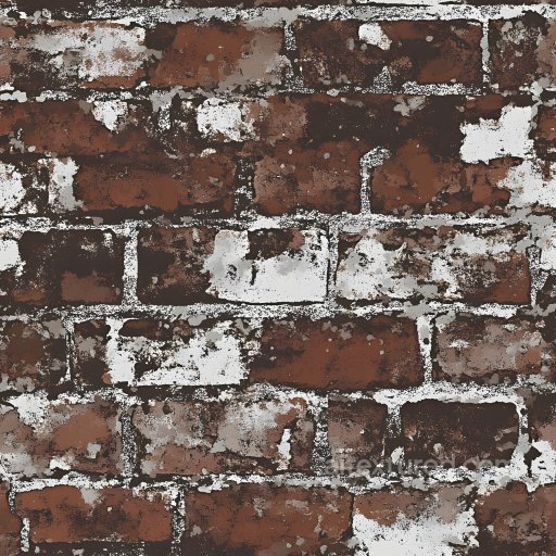 Cracked Brick Wall Texture Featuring Weathered Paint and Rough Surface seamless Brick PBR texture