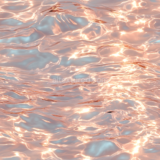 Seamless 3D PBR Water Texture Featuring Warm, Reflective Ripples and Soft Highlights