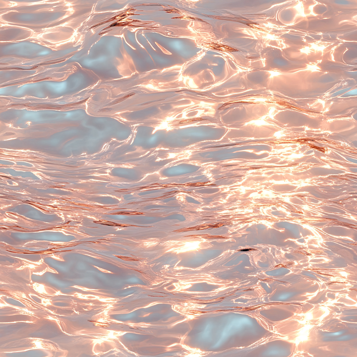 Water Featuring Warm, Reflective Ripples and Soft Highlights seamless PBR texture preview