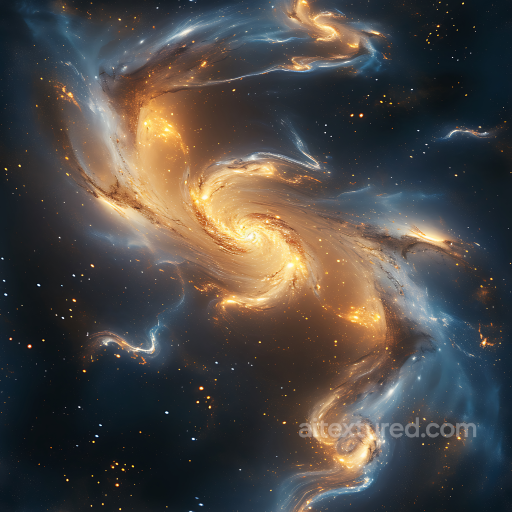 Space PBR Texture of a Glowing Cosmic Nebula with Swirling Galaxy Formation seamless Star, space, planets PBR texture