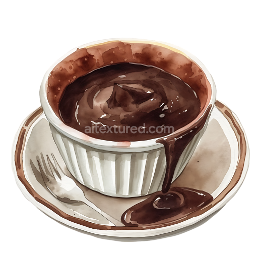 Chocolate Dipping Platter Breakfast Illustration with Rich Dark Sauce