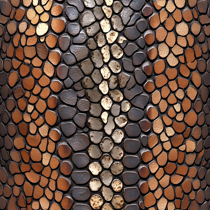 Snake Skin with Realistic Scales and Color Variation seamless PBR texture preview