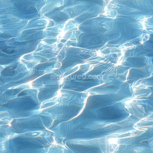 Seamless 3D Water PBR Texture Featuring Clear, Sparkling Pool Water with Gentle Ripples