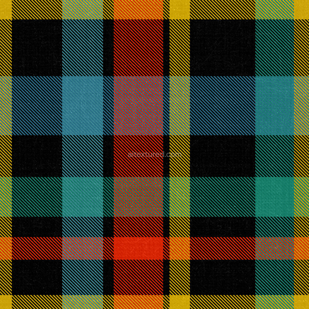 Seamless PBR fabric texture with vibrant colors and patterns