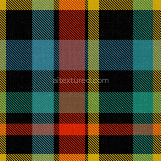 Fabric Seamless Pbr Texture Tileable Colorful Pattern Woven Plaid Textile