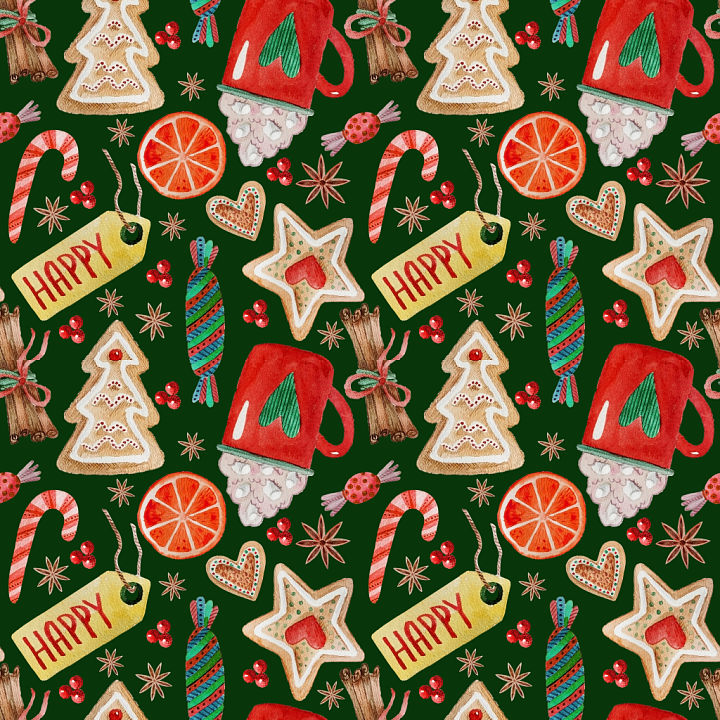Featuring Festive Christmas Digital Paper Pattern seamless PBR texture preview