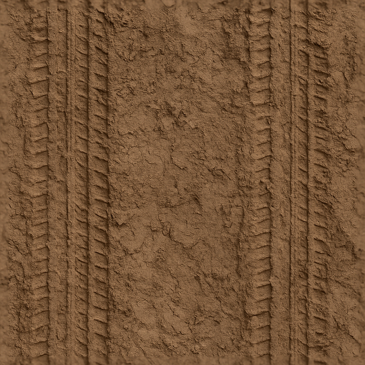 Muddy Road Tire Track Dirt Imprint Tire Mark Dirt Muddy Ground Track As… seamless PBR texture preview
