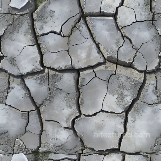 Cracked Dry Earth PBR Texture with Large Fragmented Plates and Weathered Details seamless Cracked & Holes PBR texture