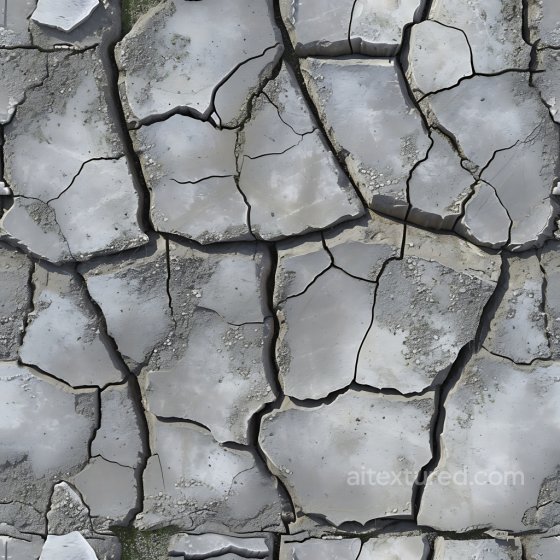 Cracked Dry Earth PBR Texture with Large Fragmented Plates and Weathered Details Cracked & Holes texture preview