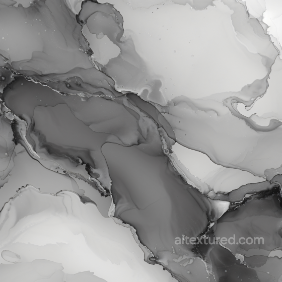 Alcohol Ink PBR Texture Featuring Monochrome Fluid Waves and Soft Marbling Alcohol ink texture preview