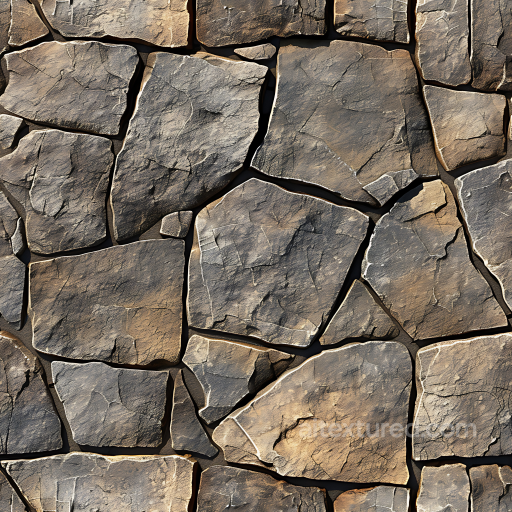 Weathered Stone Wall PBR Texture with Natural Cracks and Earthy Tones seamless Stone PBR texture