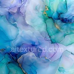 seamless Seamless 3D Alcohol Ink PBR Texture Featuring Blue, Green, and Gold Fluid Veins texture 8k free download PBR
