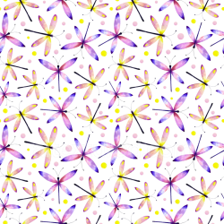 seamless Seamless 3D PBR Texture with Colorful Watercolor Dragonfly Pattern texture 8k free download PBR