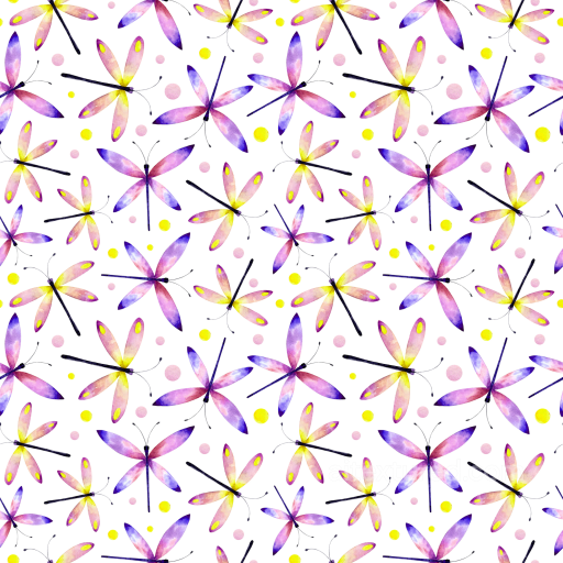 with Colorful Watercolor Dragonfly Pattern seamless Dragonfly PBR texture