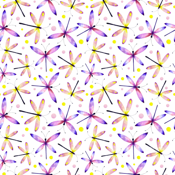 with Colorful Watercolor Dragonfly Pattern Dragonfly texture preview