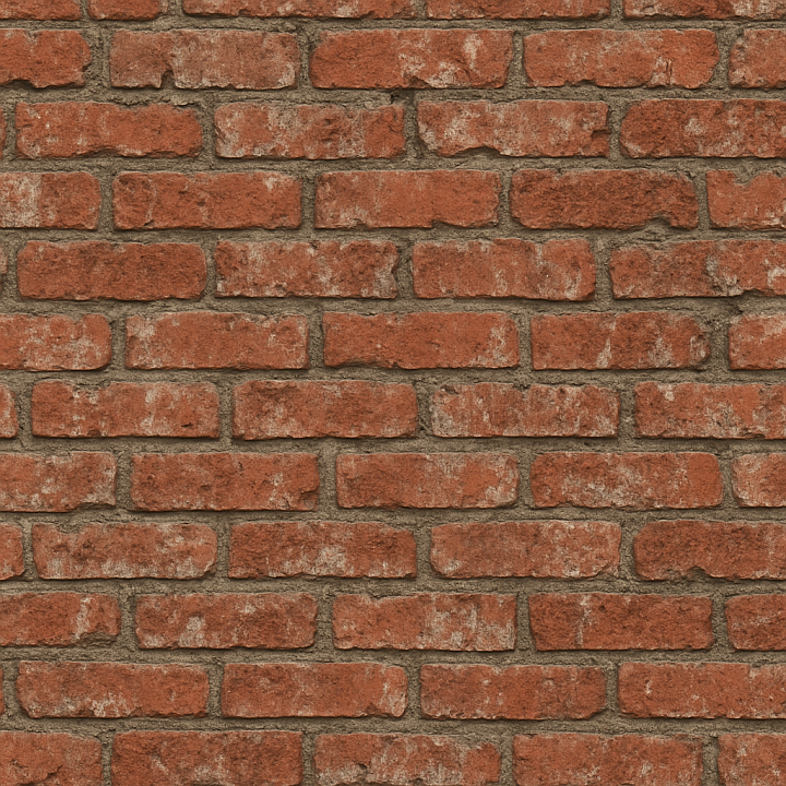 Worn Red Brick seamless PBR texture preview