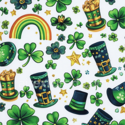seamless Seamless 3D PBR Fabric Texture with Lucky Clover and St Patrick Icons texture 8k free download PBR