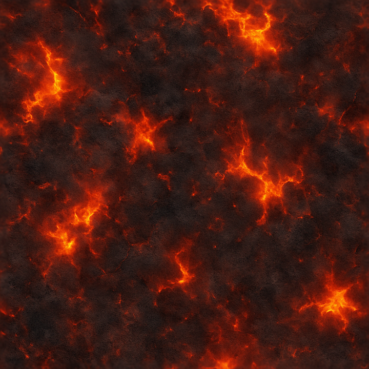 Displaying Blazing Inferno With Burnt Fabric And Hot Coals seamless PBR texture preview