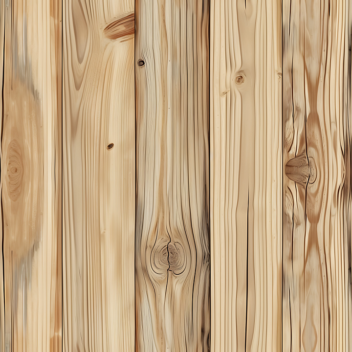 Light Pine Wood Planks with Natural Knots and Straight Grain seamless PBR texture preview