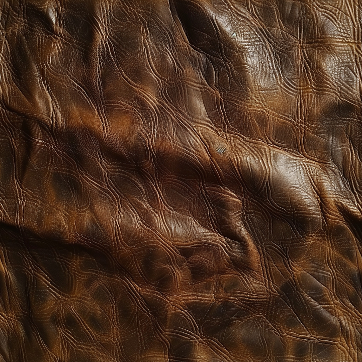 Distressed Brown Leather with Detailed Wrinkles and Grain seamless PBR texture preview