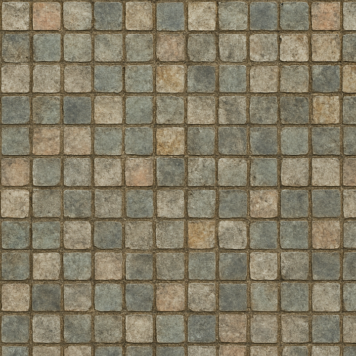 Weathered Mosaic Tile seamless PBR texture preview