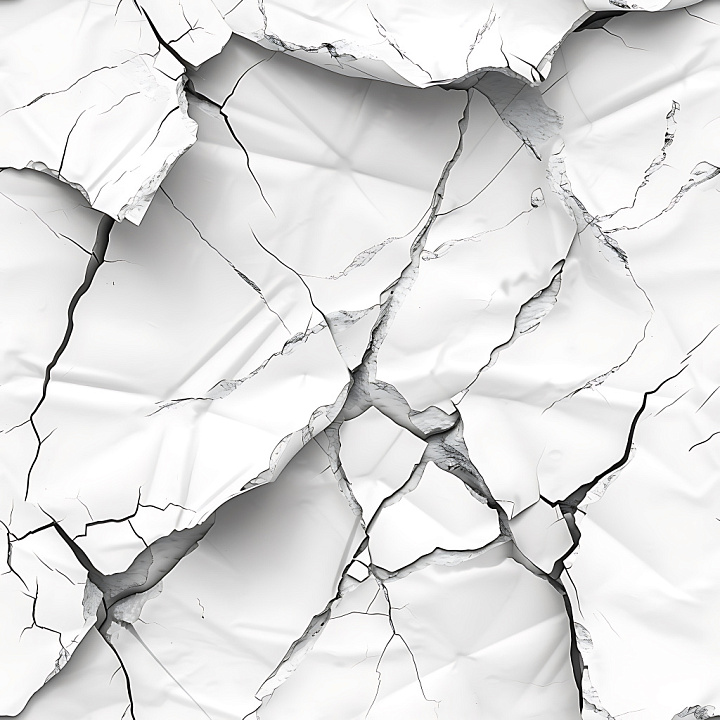 Cracked White Plaster with Jagged Breaks seamless PBR texture preview