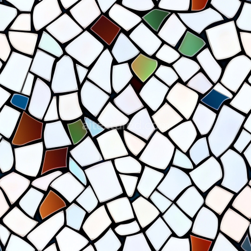 Seamless 3D PBR Mosaic Texture with Irregular Multicolor Ceramic Tiles texture preview