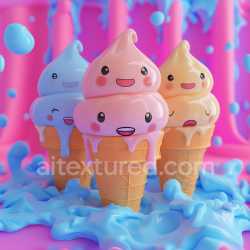 seamless Seamless 3D Inflated PBR Soft Plastic Cartoon Texture in Pastel Colors texture 8k free download PBR