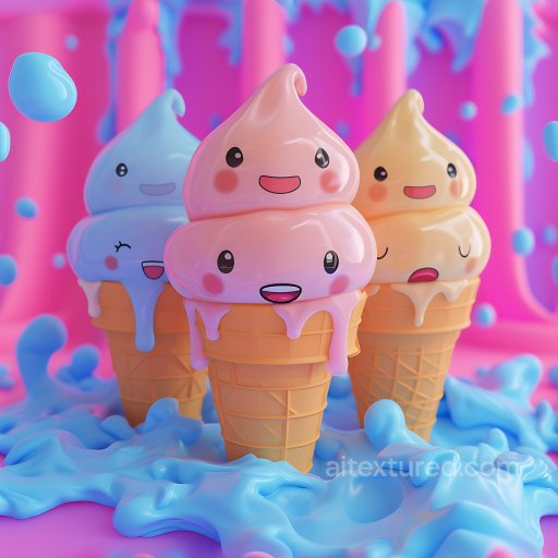 Inflated PBR Soft Plastic Cartoon Texture in Pastel Colors seamless Inflated PBR texture
