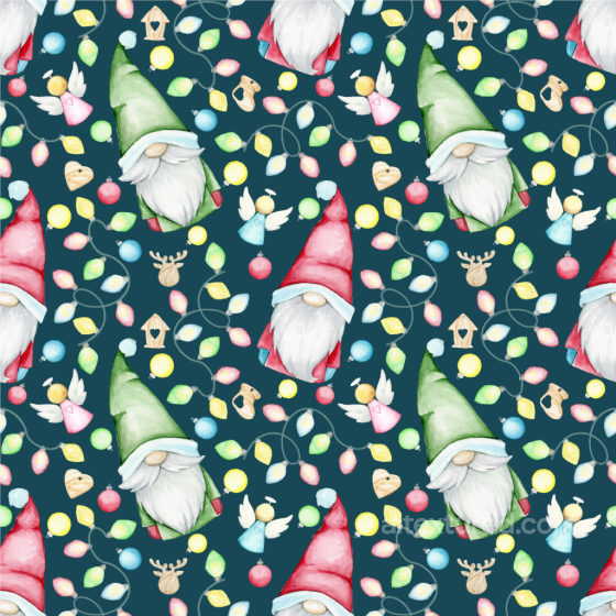 Featuring Watercolor Christmas Gnomes with Festive Lights St patrick texture preview