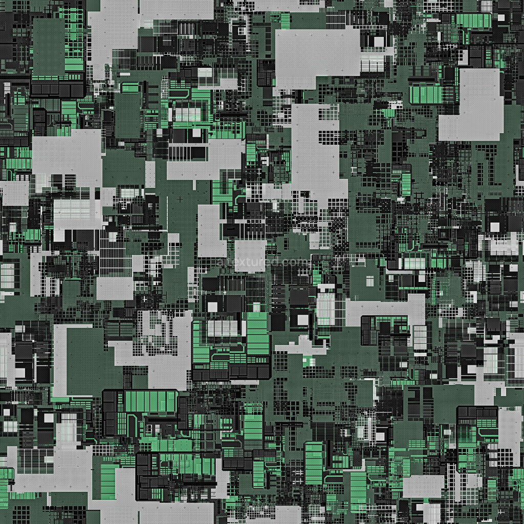 Seamless PBR chip texture with green and gray patterns