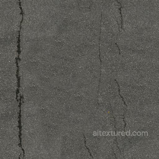 Asphalt Cracked Flat - Cracked Flat Road Gritty Weathered gray seamless Asphalt PBR texture