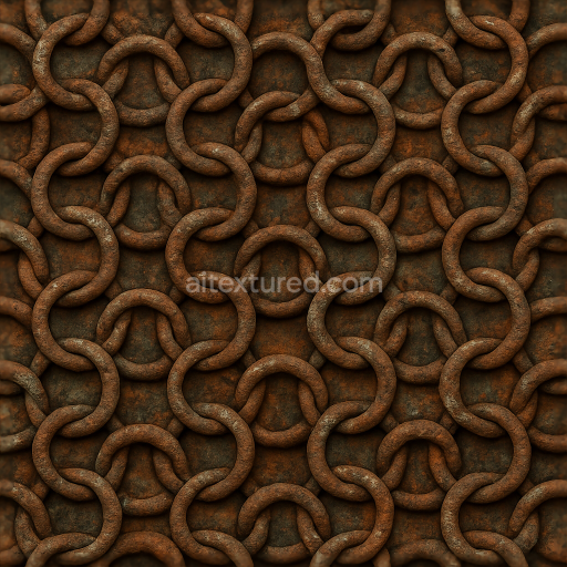 Preview — Seamless 3D Texture 8K PBR Chainmail With Rusted Rings And Weathered Chainmail Look