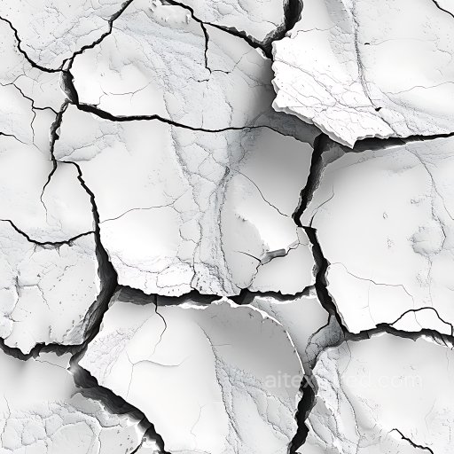 Cracked White Plaster PBR Texture with Deep Fractures and Layered Cracks seamless Cracked & Holes PBR texture