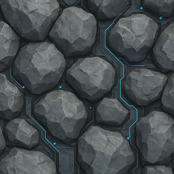 Futuristic Boulder seamless PBR texture preview