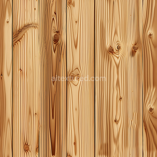 Seamless 3D Pine Wood Planks PBR Texture with Natural Knots and Grain Pattern