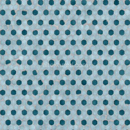 Tiles Hexagonal Seamless Blue Textured Pattern Pbr Matte Interior Modern