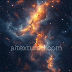 seamless Seamless 3D PBR Nebula Space Texture with Vivid Orange Glows and Soft Blue Cosmic Clouds texture 8k free download PBR