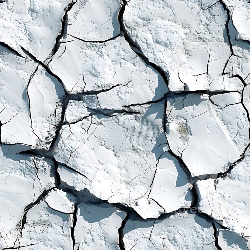 cracked white plaster PBR texture with deep fractures and rough surfaces seamless Cracked & Holes PBR texture