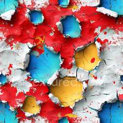 seamless Seamless 3D cracked and holed PBR texture of vibrant chipped paint layers texture 8k free download PBR