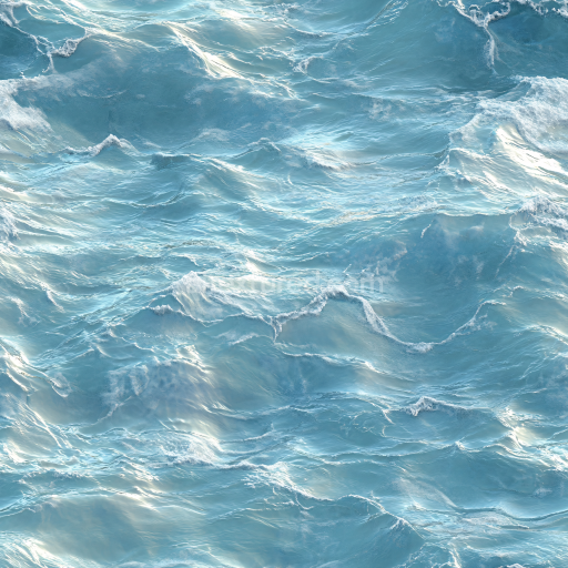 Seamless 3D PBR Ocean Water Texture Featuring Realistic Waves and Foam